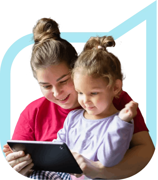Mother and daughter using iPad for doctors appointment