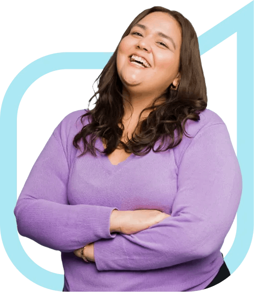 Lady smiling with crossed arms